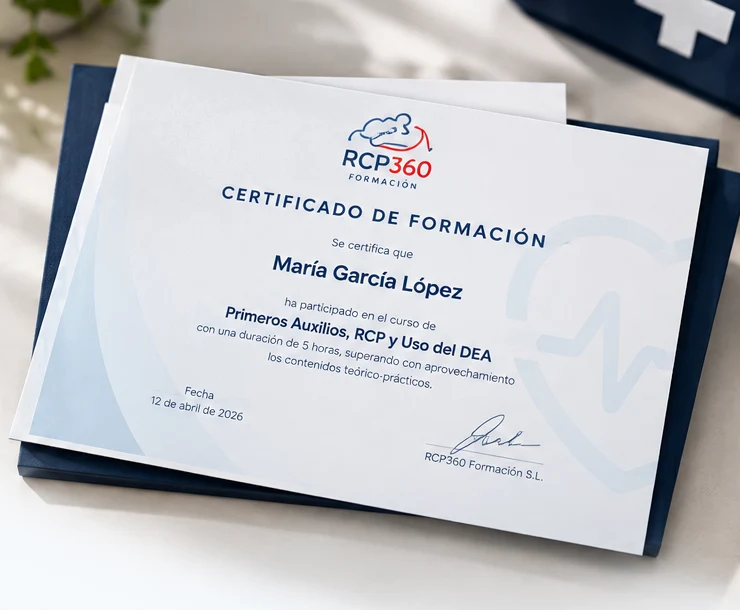 Ejemplo ilustrativo de un certificado de formación de RCP360