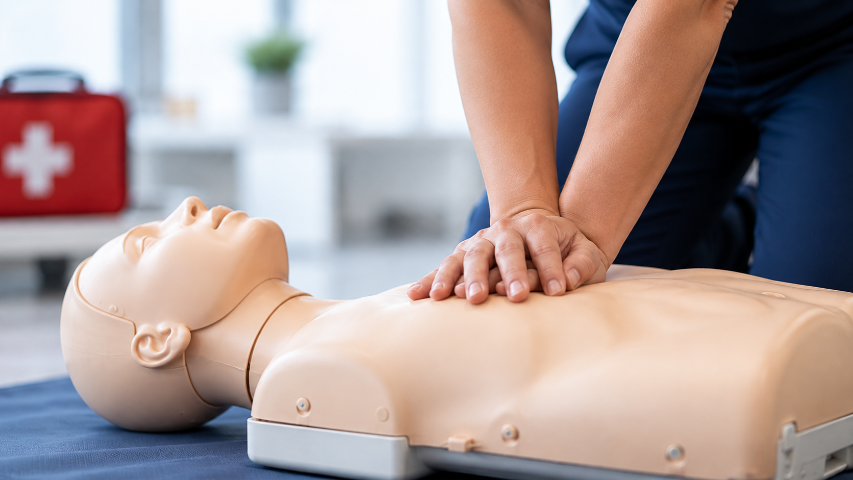 Práctica de RCP sobre un maniquí de entrenamiento